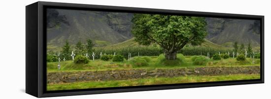 Digital composite of graveyard, Hofskirkja, Iceland-null-Framed Premier Image Canvas