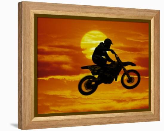 Digital Composite of Motocross Racer Doing Jump-Steve Satushek-Framed Premier Image Canvas