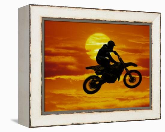 Digital Composite of Motocross Racer Doing Jump-Steve Satushek-Framed Premier Image Canvas