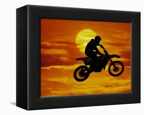 Digital Composite of Motocross Racer Doing Jump-Steve Satushek-Framed Premier Image Canvas