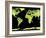 Digital Elevation Model of the Continents on Earth-null-Framed Photographic Print