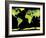 Digital Elevation Model of the Continents on Earth-null-Framed Photographic Print