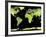 Digital Elevation Model of the Continents on Earth-null-Framed Photographic Print