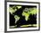 Digital Elevation Model of the Continents on Earth-null-Framed Photographic Print