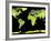 Digital Elevation Model of the Continents on Earth-null-Framed Photographic Print