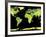 Digital Elevation Model of the Continents on Earth-null-Framed Photographic Print