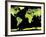 Digital Elevation Model of the Continents on Earth-null-Framed Photographic Print