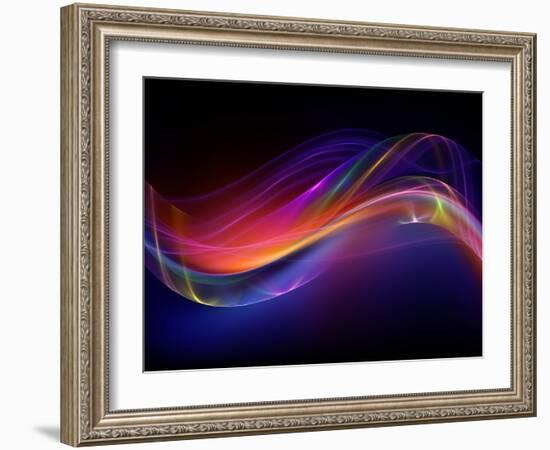 Digital Fractal Waves-agsandrew-Framed Art Print