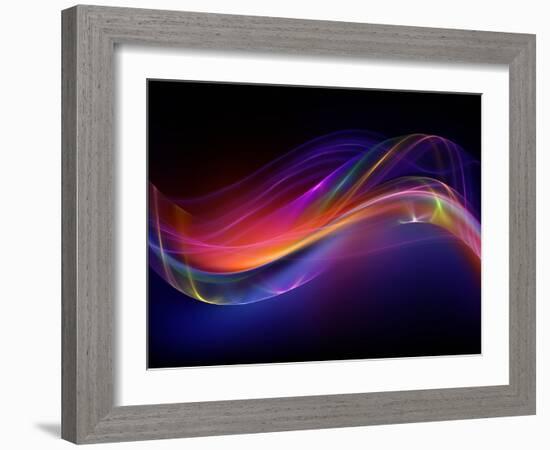 Digital Fractal Waves-agsandrew-Framed Art Print