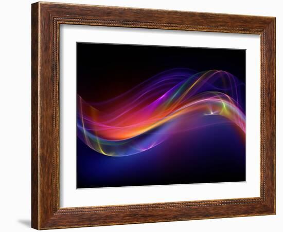 Digital Fractal Waves-agsandrew-Framed Art Print