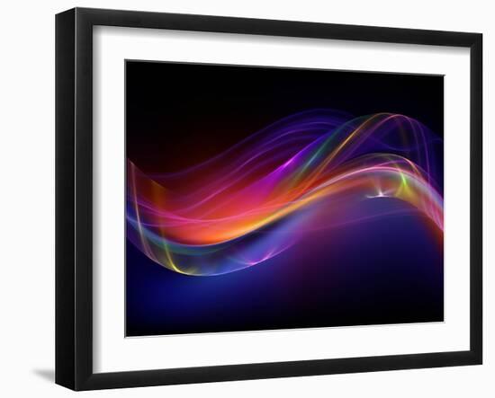 Digital Fractal Waves-agsandrew-Framed Art Print