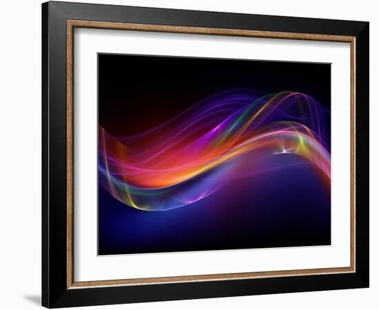 Digital Fractal Waves-agsandrew-Framed Art Print