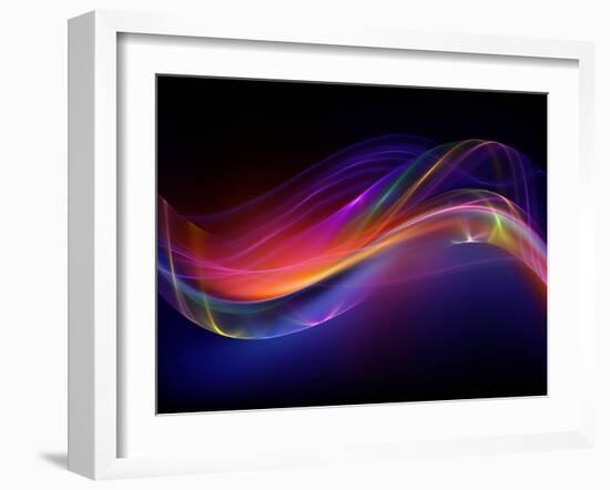 Digital Fractal Waves-agsandrew-Framed Art Print