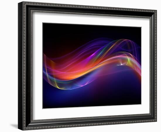 Digital Fractal Waves-agsandrew-Framed Art Print