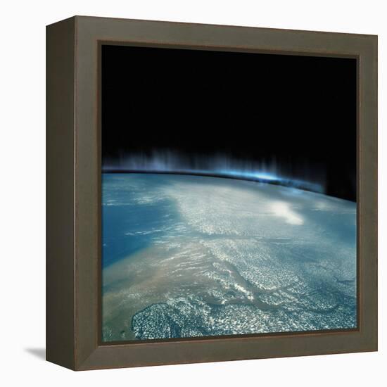 Digital Illustration of Aurora Borealis from Space-Photodisc-Framed Premier Image Canvas