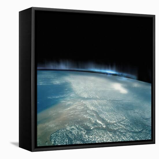 Digital Illustration of Aurora Borealis from Space-Photodisc-Framed Premier Image Canvas