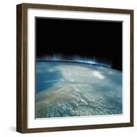 Digital Illustration of Aurora Borealis from Space-Photodisc-Framed Photographic Print