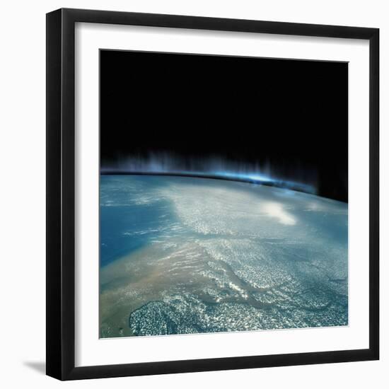Digital Illustration of Aurora Borealis from Space-Photodisc-Framed Photographic Print