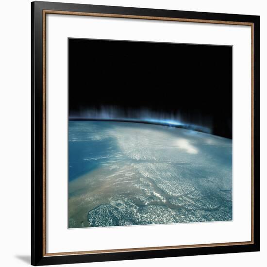 Digital Illustration of Aurora Borealis from Space-Photodisc-Framed Photographic Print