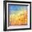 Digital Oil Painting Autumn Trees, Flying Birds-kostins-Framed Art Print