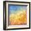 Digital Oil Painting Autumn Trees, Flying Birds-kostins-Framed Art Print