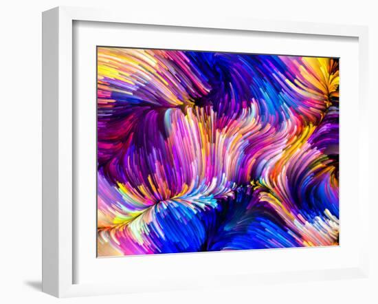 Digital Paint Series. Swirls of Fractal Brushstrokes on the Subject of Creativity and Art.-agsandrew-Framed Photographic Print