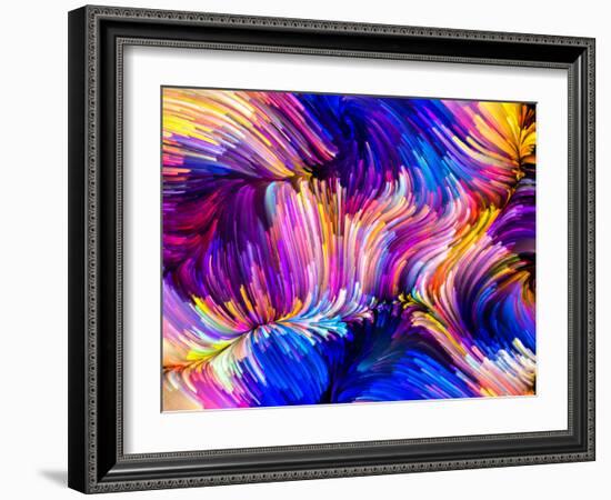 Digital Paint Series. Swirls of Fractal Brushstrokes on the Subject of Creativity and Art.-agsandrew-Framed Photographic Print