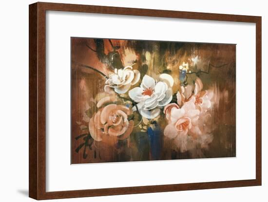 Digital Painting of Abstract Flowers-Tithi Luadthong-Framed Art Print