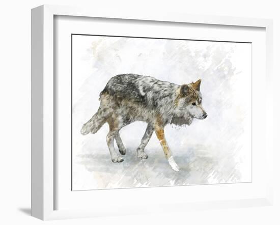 Digital Painting of Walking Wolf-abracadabra99-Framed Photographic Print