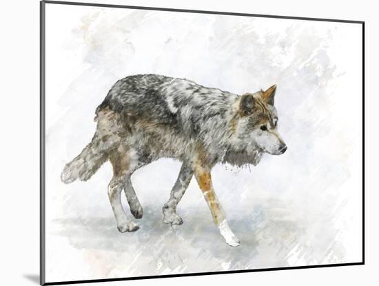 Digital Painting of Walking Wolf-abracadabra99-Mounted Photographic Print