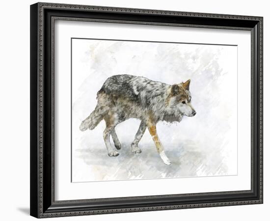 Digital Painting of Walking Wolf-abracadabra99-Framed Photographic Print