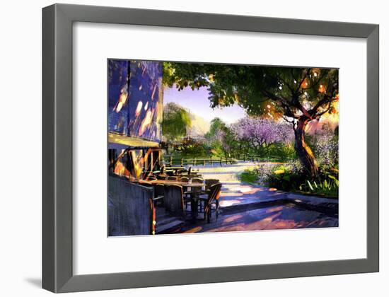 Digital Painting Showing Beautiful Sunny in the Park,Illustration-Tithi Luadthong-Framed Art Print