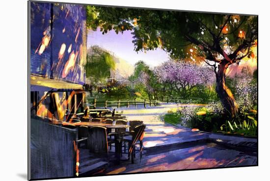 Digital Painting Showing Beautiful Sunny in the Park,Illustration-Tithi Luadthong-Mounted Art Print