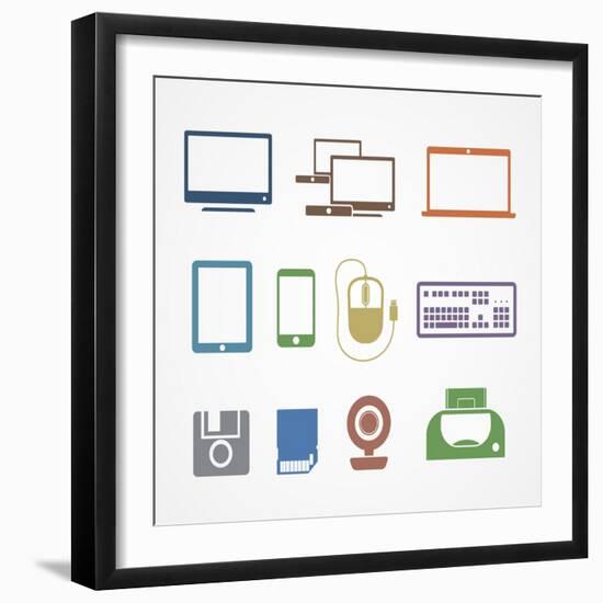 Digital Stuff Icons-tovovan-Framed Art Print