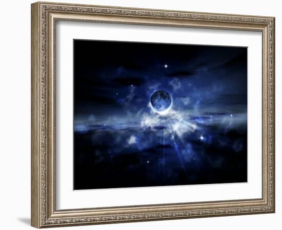 Digitally Generated Image of a Planet in Outer Space-null-Framed Photographic Print