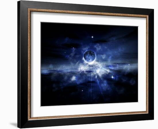 Digitally Generated Image of a Planet in Outer Space-null-Framed Photographic Print
