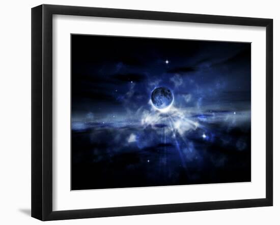 Digitally Generated Image of a Planet in Outer Space-null-Framed Photographic Print