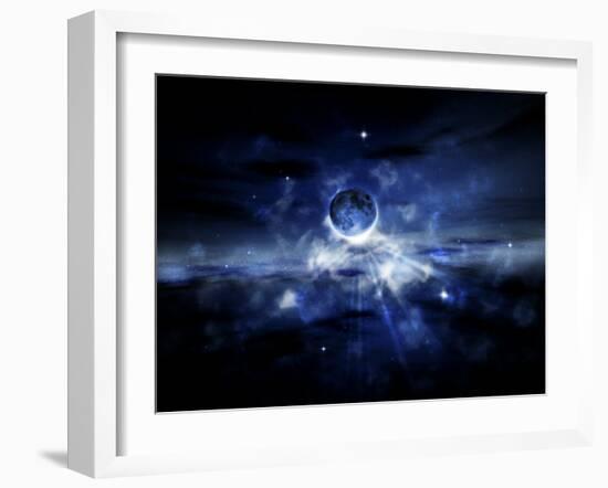 Digitally Generated Image of a Planet in Outer Space-null-Framed Photographic Print