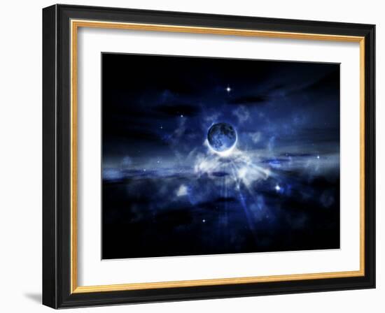 Digitally Generated Image of a Planet in Outer Space-null-Framed Photographic Print