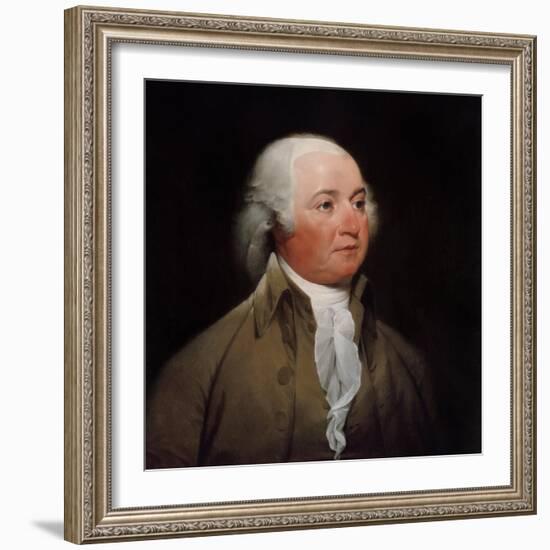 Digitally Restored American History Painting of President John Adams-null-Framed Art Print