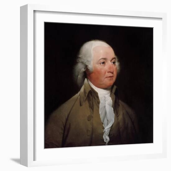 Digitally Restored American History Painting of President John Adams-null-Framed Art Print