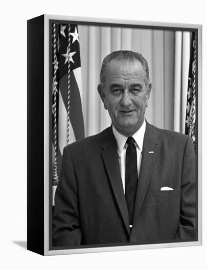 Digitally Restored American History Photo of President Lyndon B. Johnson-null-Framed Premier Image Canvas