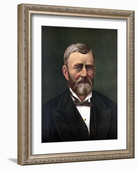 Digitally Restored Color Portrait of President Ulysses S. Grant-null-Framed Art Print