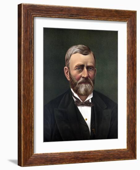 Digitally Restored Color Portrait of President Ulysses S. Grant-null-Framed Art Print