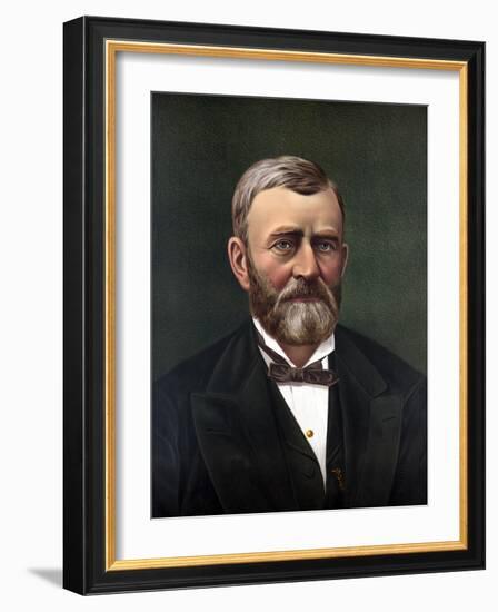 Digitally Restored Color Portrait of President Ulysses S. Grant-null-Framed Art Print