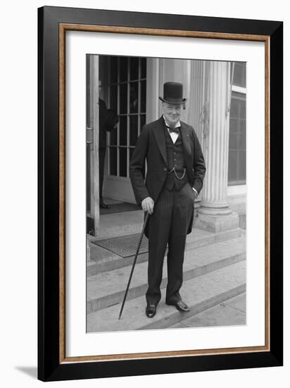 Digitally Restored English History Photo of Winston Churchill-null-Framed Photographic Print