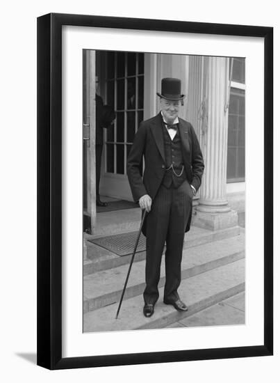 Digitally Restored English History Photo of Winston Churchill-null-Framed Photographic Print