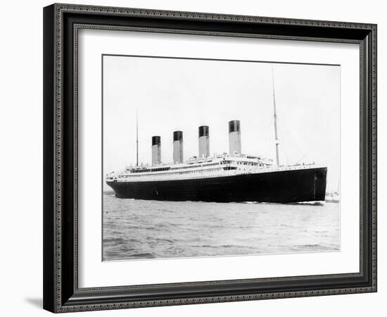 Digitally Restored Photo of RMS Titantic Departing Southampton-null-Framed Premium Photographic Print