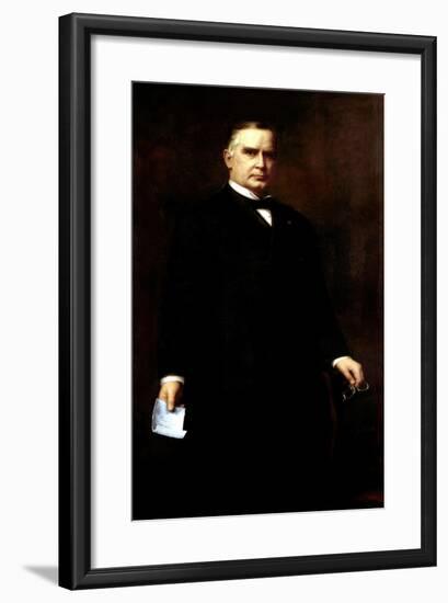 Digitally Restored Presidential Painting of President William Mckinley-null-Framed Art Print