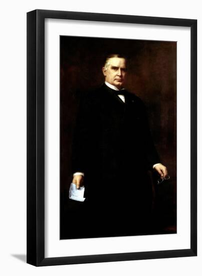 Digitally Restored Presidential Painting of President William Mckinley-null-Framed Art Print